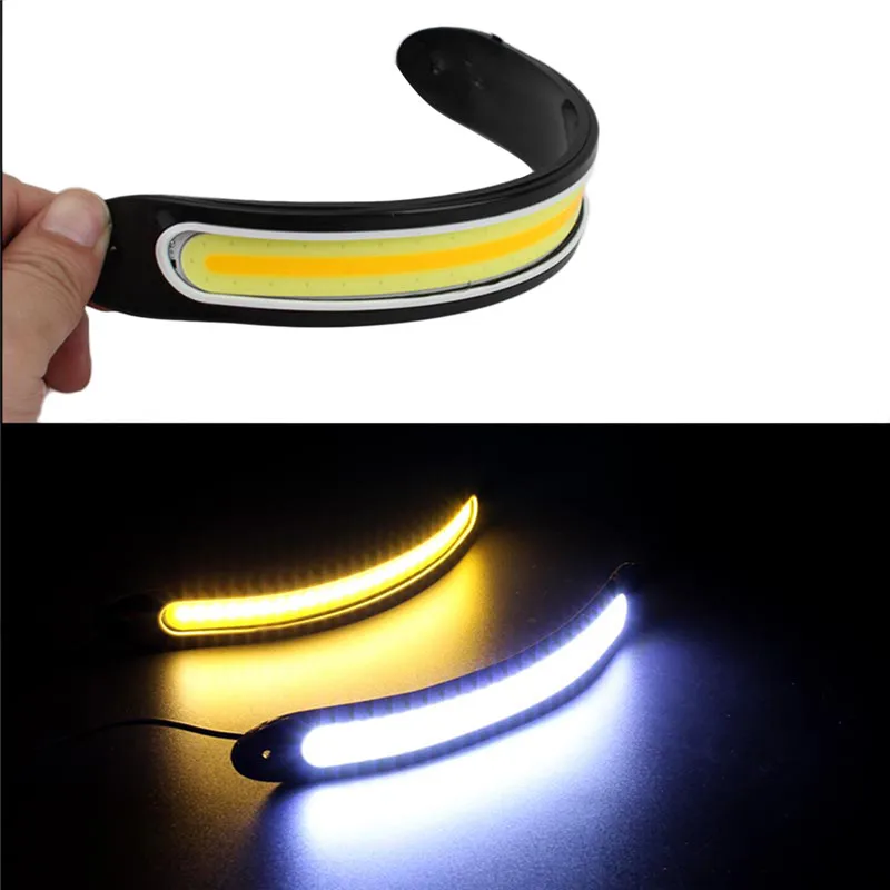 

2Pcs 26*3.2cm Car Styling DRL Daytime Running Fog Driving Light 12V COB LED White/Yellow Turn Light Auto Accessories 5000h DC12V