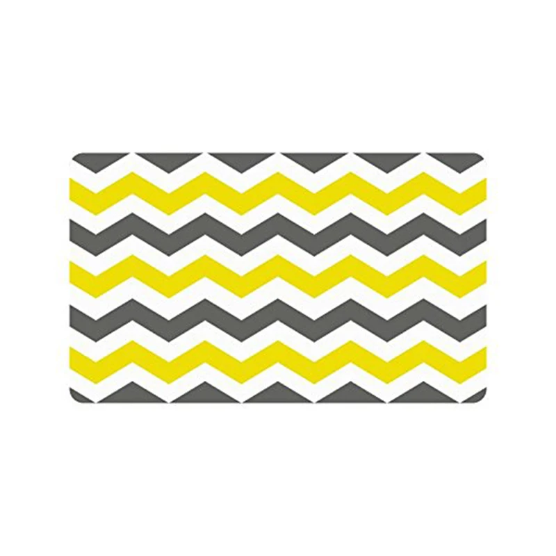 1094 31 De Réductiongris Et Blanc Jaune Chevron Rayure Motif Durable Maison Intérieurextérieur Tapis De Sol Paillassons 30x18 Pouces Grand In