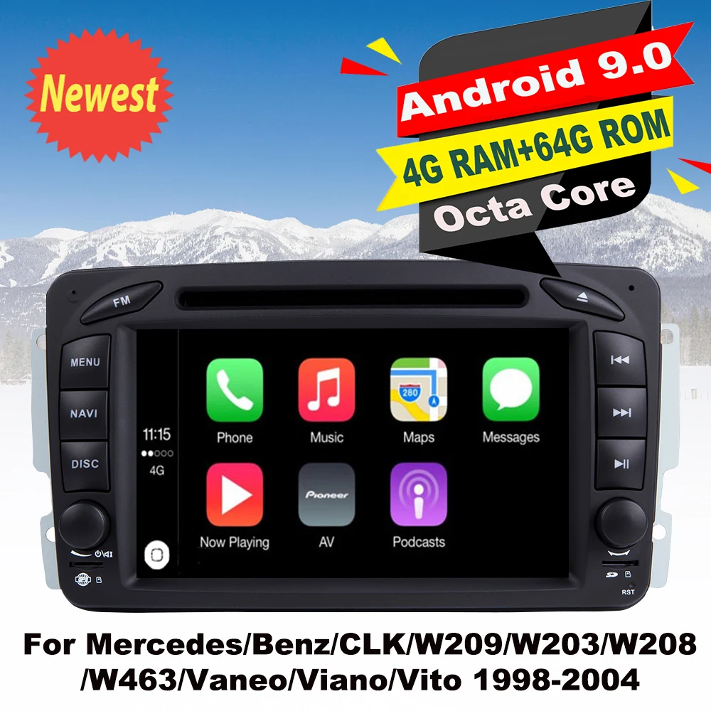 Mercedes Vito 2006 /> de pantalla táctil de 7/" Bluetooth DAB CarPlay Android Auto