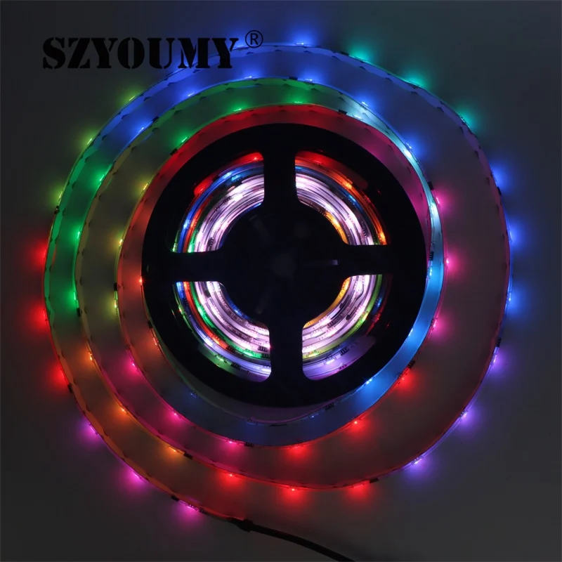 SZYOUMY 50 м/лот Бесплатная доставка 12 V 30 светодиодов/м 2811 цветная (RGB) Светодиодная лента с usb-питанием 5050 SMD RGB Водонепроницаемый IP65