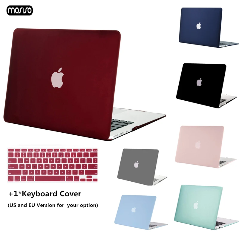 

MOSISO Newest Matte Laptop Shell Case For Apple MacBook Air Pro Retina 11 12 13 for mac book Pro 13.3 case cove + Keyboard Cover