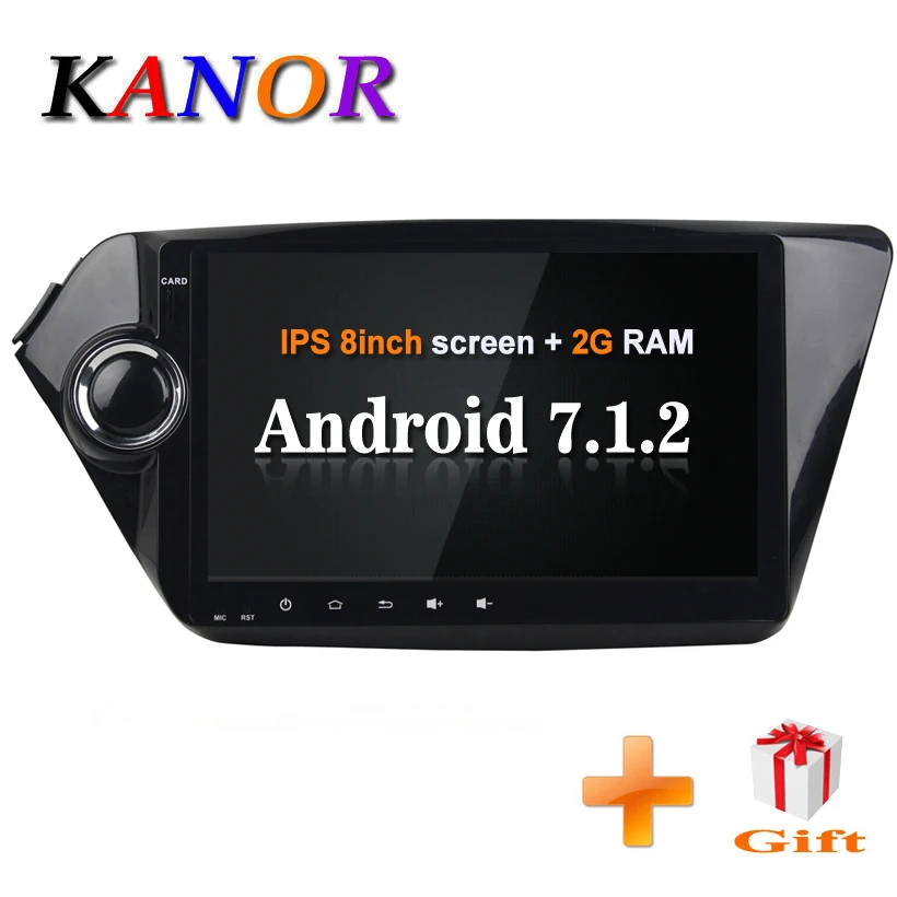 

KANOR Android 7.1 2din Car Radio For KIA K2 Rio 2012 2013 2014 2015 9" IPS Screen Video Multimedia Player With SWC WIFI Audio