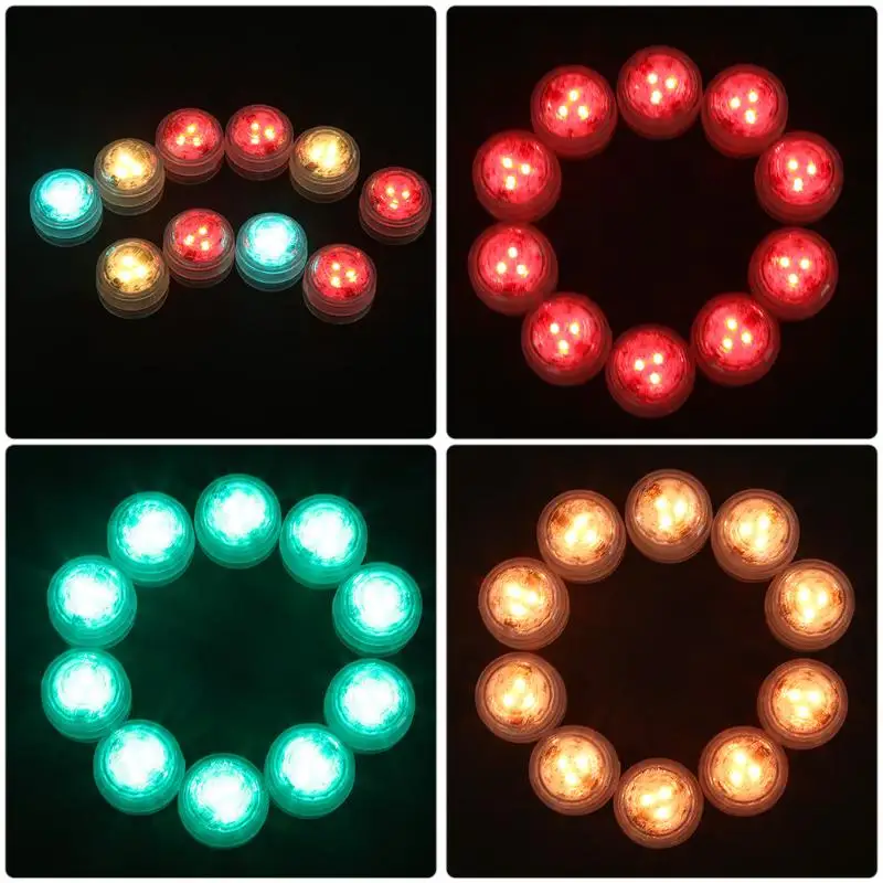

Flameless Flickering Waterproof 10 LED Candle Light Lamp Submersible LED Light Remote Control Vase for Wedding Party Holiday