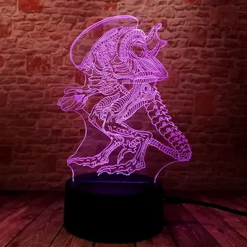

Flash Alien Figure Model 3D Illusion Led Lamp Colorful Touch Nightlight Flash Lighting ET Action & Toy Figures