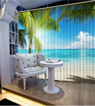 

tree curtains 3D Window Curtain Foggy forest Luxury Blackout Living Room office Bedroom Customized size beach curtains