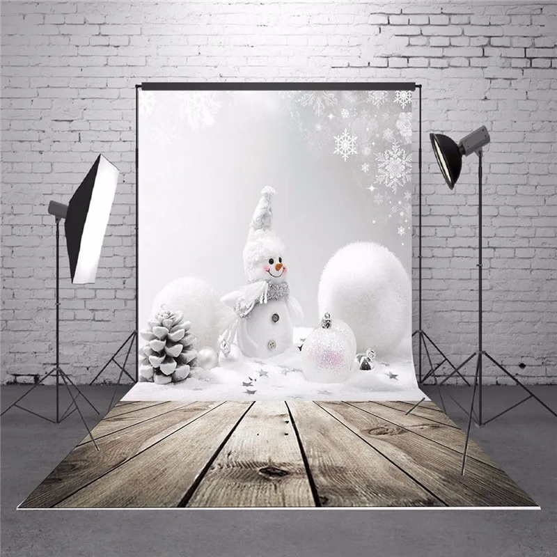 3x5ft Виниловый фон для фотосъемки Рождественский Снеговик фотофоны студийной