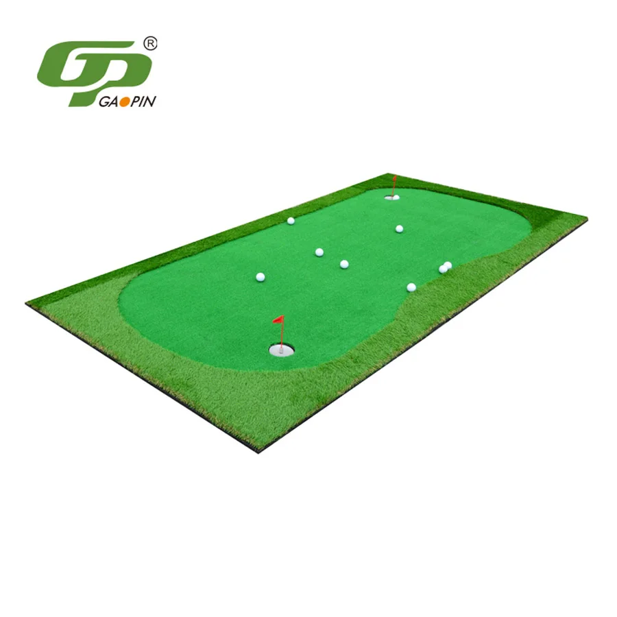 Зеленый практический реалистичный синтетический газон для гольфа, сделанный на заказ, коврик для игры в гольф для улицы и дома, Прямая с фабрики