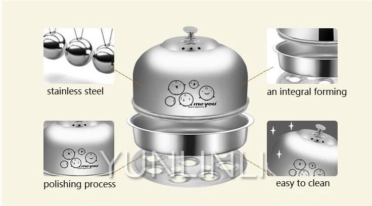 1 шт. 304 яичный котел из нержавеющей стали(9 яиц) яйцо-пашот кастрюли для варки яйца-пашот/плита яйцеварка многофункциональная Автоматическая отключение питания