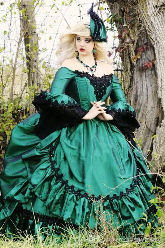 Vampire Blue mother Dress lace in Retro Victorian dresses