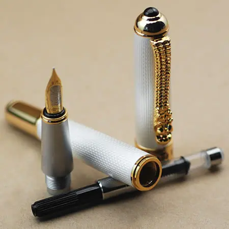 JINHAO 1000 Белый M перьевая ручка ДРАКОН сетка зажим