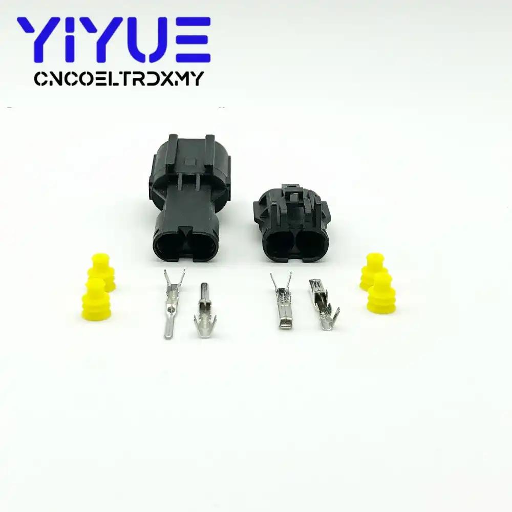 KET 5 Sets 2 Pin black MG640322/MG610320 Female And Male Way Waterproof Electrical Wire