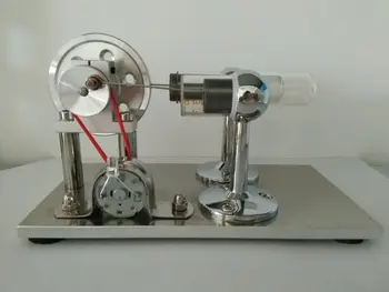 

Hot Air Stirling Engine Motor Model Educational Toy Kits Electricity Generator Colorful LED Sc001