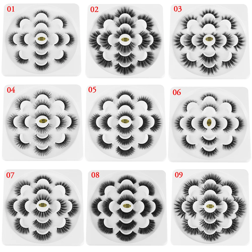 7 пар 6D норковые накладные ресницы натуральные/толстые пушистые накладные ресницы норковые ресницы для наращивания макияж ручной работы норковые ресницы для красоты