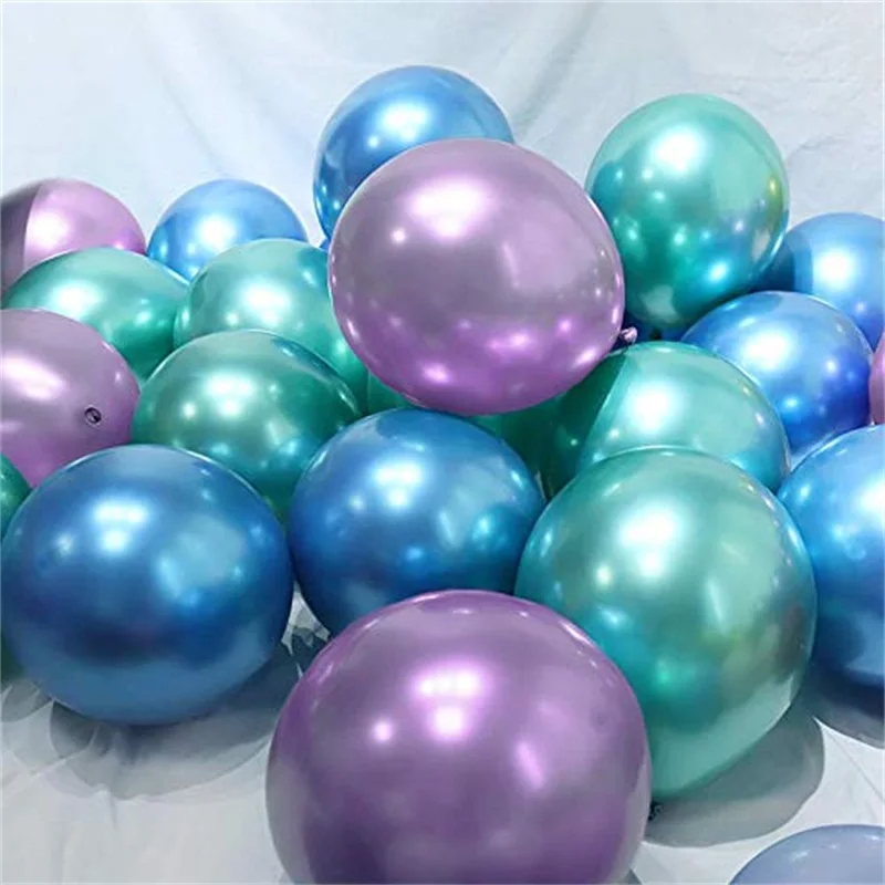 30 шт. 12 дюймов хромовые металлические разноцветные латексные шары Русалочки металлические шары для свадьбы, дня рождения, украшения для вечеринки - Цвет: 3colors mix 1