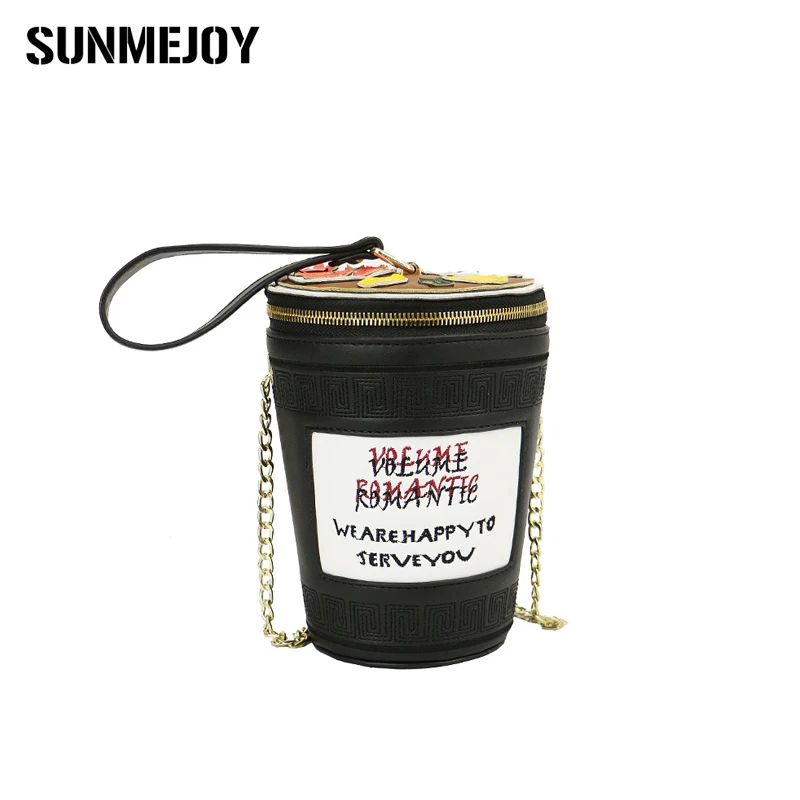 

SUNMEJOY Personality Hit The Color Barrel Shape Bags Fashion Chain Cylinder Shoulder Small Handbags Small Clutch Crossbody Bags