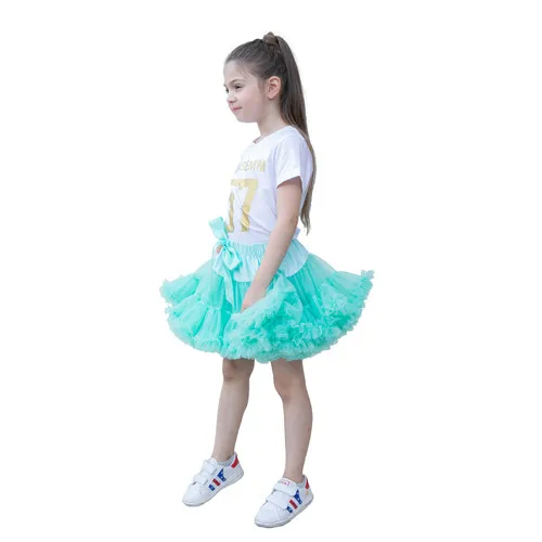 Fashion Fluffy Chiffon Teenage Girl Adualt Women Pettiskirts tutu Baby Girls Skirts Princess skirt dance wear Party clothes - Цвет: Light green