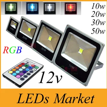 

RGB Flood Light LED 10W 20W 30W 50W RGB Floodlight Waterproof IP66 Outdoor Garden Decoration Landscape Lighting AC/DC 12V UL CE