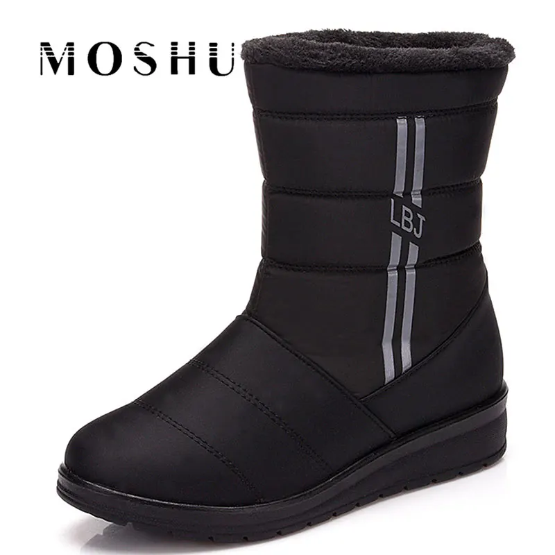 

Winter Snow Boots Women Light Waterproof Warm Fur Plush Insole Shoes Ladies Cotton Slip On Female Black Shoes For Female