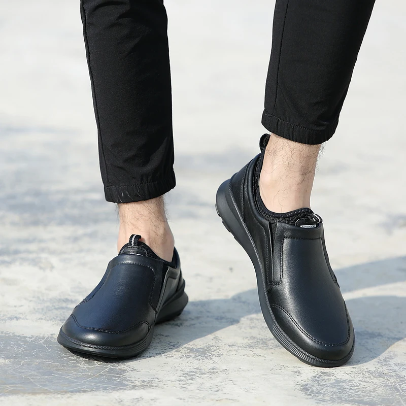 Sneakers En Confortable De Bonne Homme Pour Plat Plein Les Adulte Sport Chaussures Glissement 2019 Air Cuir Black Unique Qualité Sur Hommes zwpxqx75