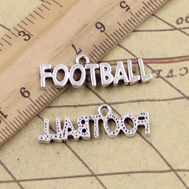 20pcs Charms Football 31x10mm Tibetan Pendants Crafts Making Findings Handmade Antique Jewelry DIY For Necklace | Украшения и