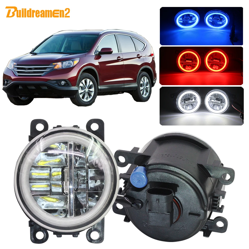 

Buildreamen2 Car H11 4000LM LED Fog Light Kit Angel Eye DRL Daytime Running Light 12V For Honda CR-V CRV 2.4L L4 2012 2013 2014