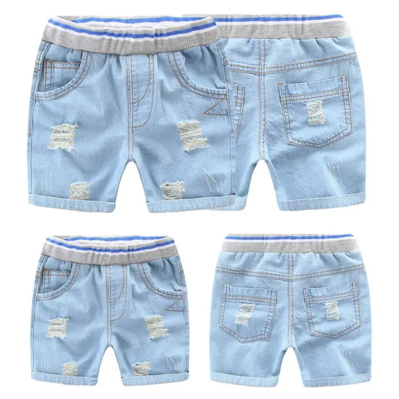 Летние Рваные джинсовые шорты для маленьких мальчиков; стильные джинсовые шорты для мальчиков; джинсовые шорты для детей; джинсовые шорты; От 1 до 6 лет