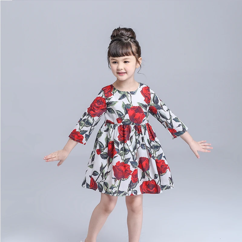 Childdkivy Flower Girls Long Sleeve Dresses 2018 Summer Baby Girls