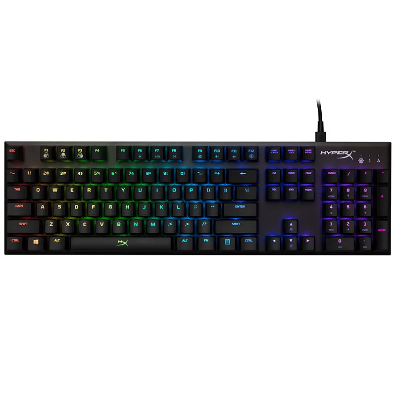 KINGSTON E-sports клавиатура HyperX Alloy FPS RGB игровая клавиатура металлическая панель механическая клавиатура динамические эффекты - Цвет: Черный