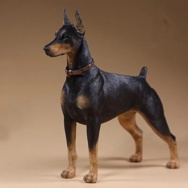 Статуя Doberman Pinscher, имитация животного, 1/6, солидер, статуэтка из смолы, искусство и ремесло, аксессуары для украшения дома L3403 - Цвет: Цвет: желтый