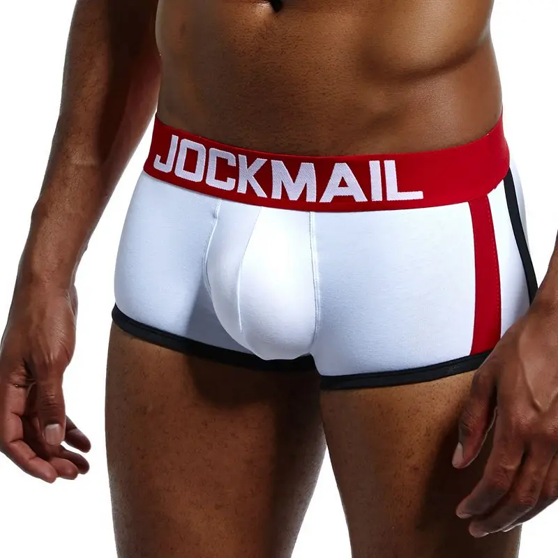 JOCKMAIL, Брендовое сексуальное мужское нижнее белье, боксеры с эффектом пуш-ап, боксеры, шорты, дышащая мужская посылка, увеличивающее мягкость, нижнее белье для геев