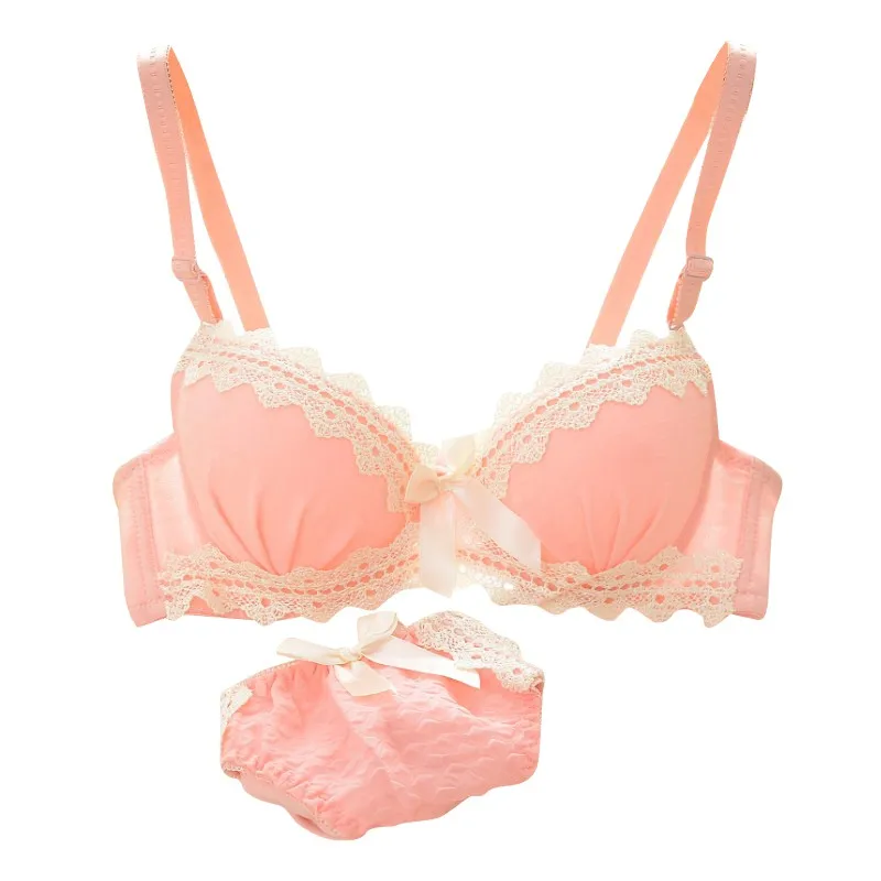 Best Sales For Small Chest Bra Set Women Sexy Chiffon Lace Bras Lingerie Underwear Push Up