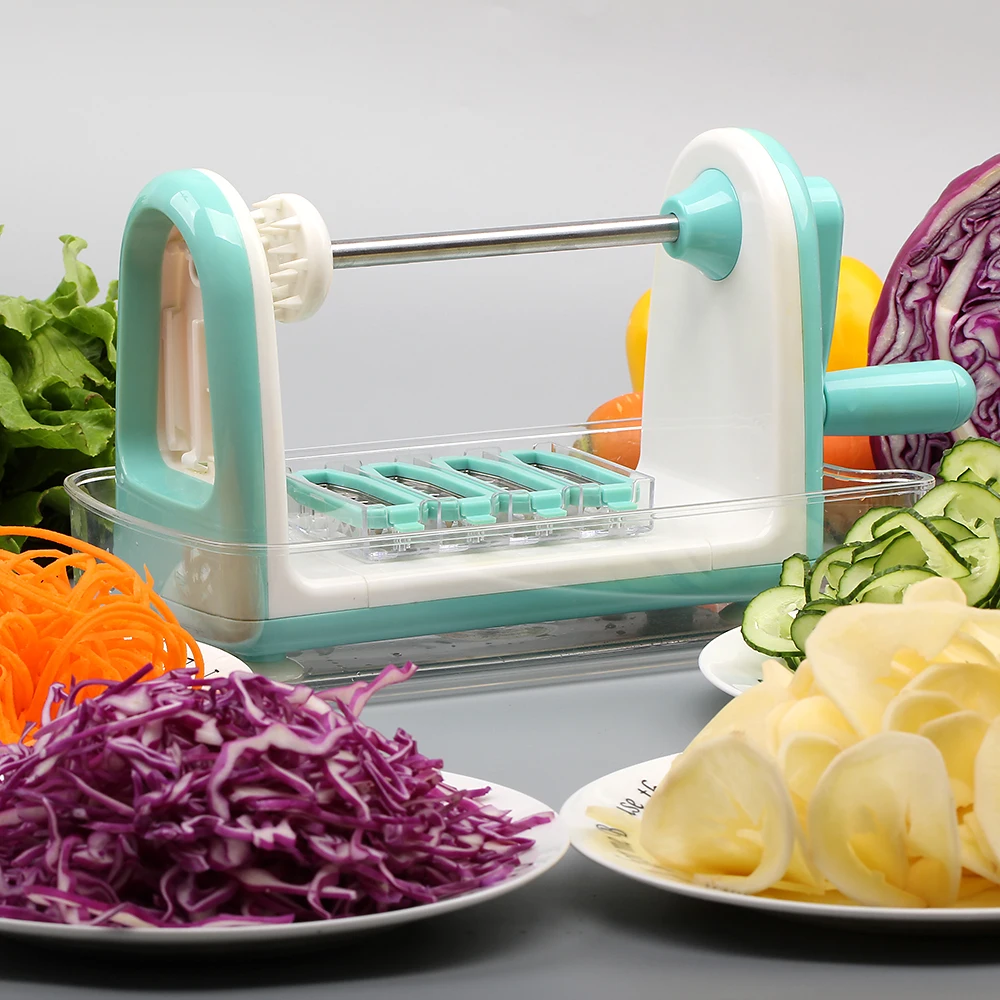 Спираль растительные Slicer с 5 лезвия из нержавеющей стали Кухня Овощной Тесак