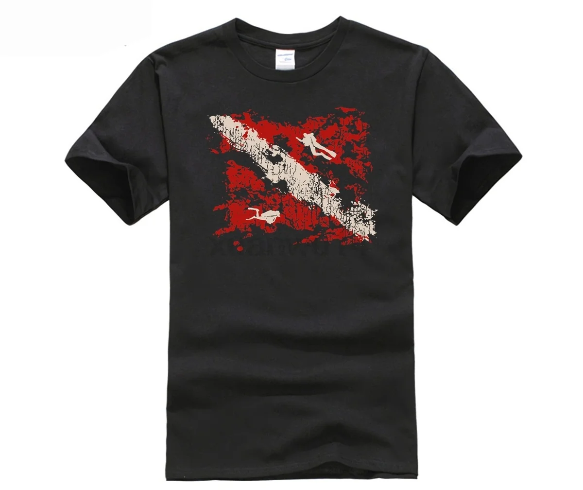 

HOT deals 2019 New Brand Sale 100 % Cotton T Shirt High Quality For Man Better Premium Dive Flag Summer Fashion Funny T-Shirt