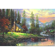 Бумажные паззлы 1000 штук осенний пейзаж фосфоресцирующие Обучающие игрушки декоративный подарок пазл украшение дома Пазлы