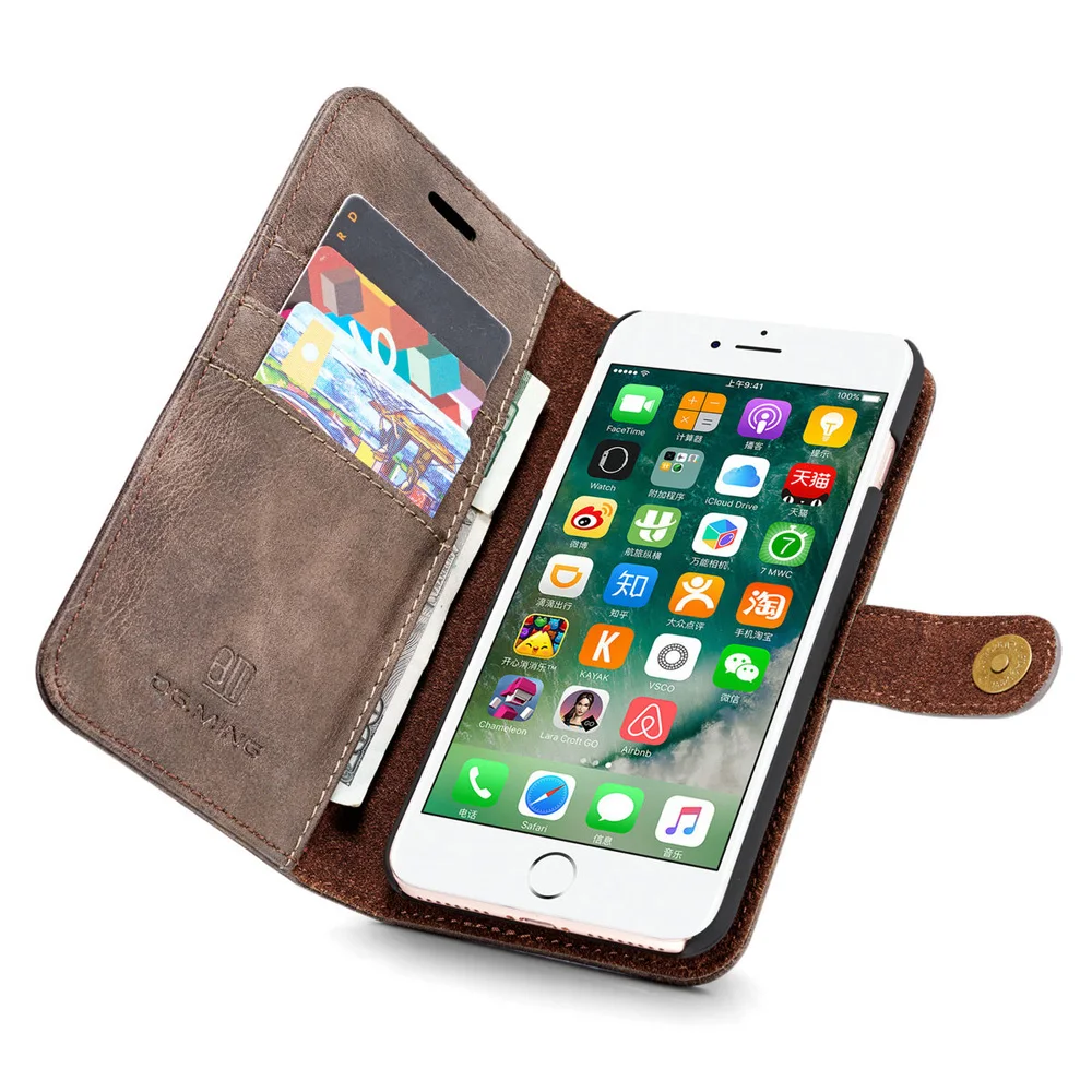 Чехол-бумажник с магнитной задней чехол для iphone 8 7 6 6s Plus для iPhone8 8 plus 7 plus 6s plus Роскошный чехол из натуральной кожи
