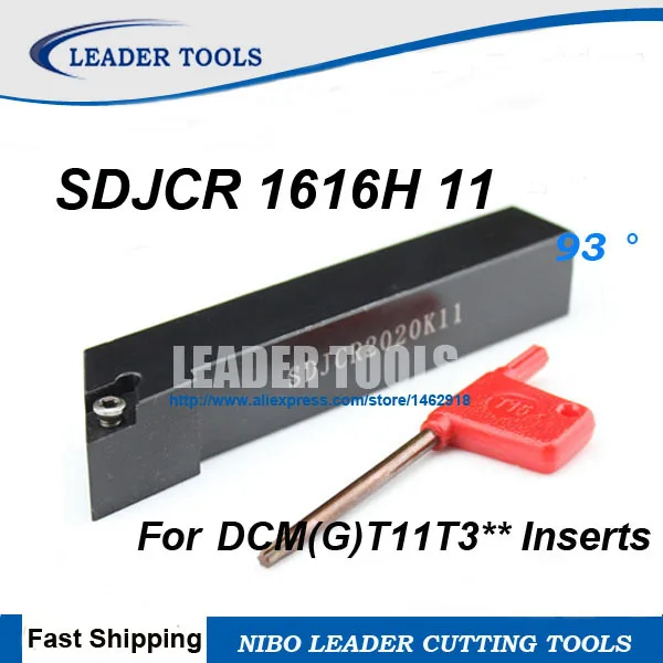 2pcs Turning Tool SDJCR1616H11 16*100mm Lathe Holder For DCMT11T304 Wrench Kit 