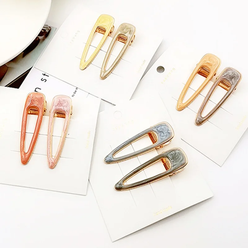 

2pcs/set women hair clips retro hairpins alloy side clip adult duckbill clip hair accessories female