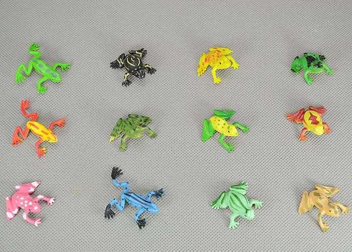 

super mini  soft plastic Animal model toy cute little frog figure , 3cm , 12pcs/set