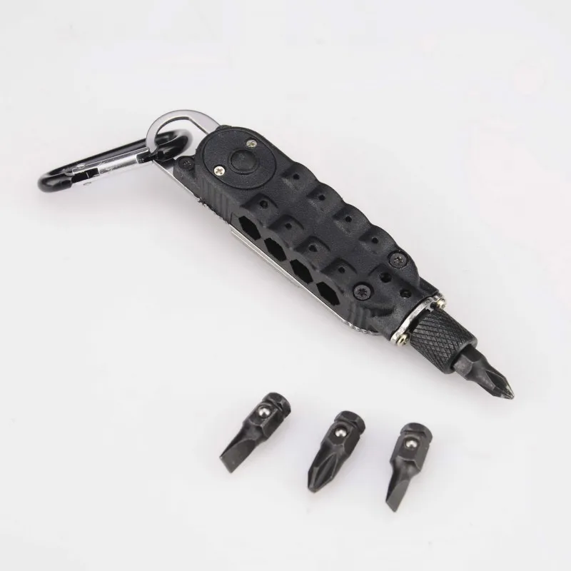 

Hot Sale Wrench Screwdriver Plier Opener Keychain Survival Gear With LED Light Multi-Tool Adjustable Travel Outdoor Tools