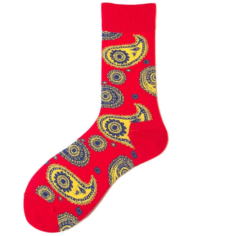 20 видов стилей модные счастливые носки Британский ветер геометрический хит цвет личности пара мужской хлопок Sox женские носки Calcetines - Цвет: 2-1