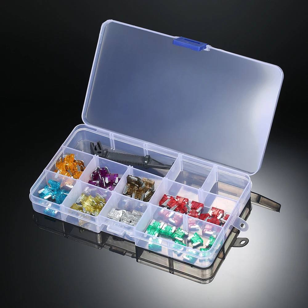 

100PCS Automotive Replacement Fuses Assorted Mini Standard Blade Fuse Micro Fuse Assortment Kit for Auto Truck Car Boat SUV