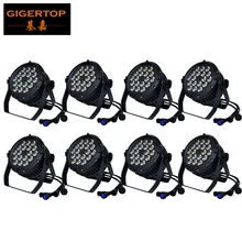 Набор из 8 TIPTOP 18x18 Вт RGBW+ УФ светодиодный Par свет Водонепроницаемый IP65 этап 6IN1 светодиодный фонарь для улицы 64 DMX512 6/10CH Master-slave, авто, звук