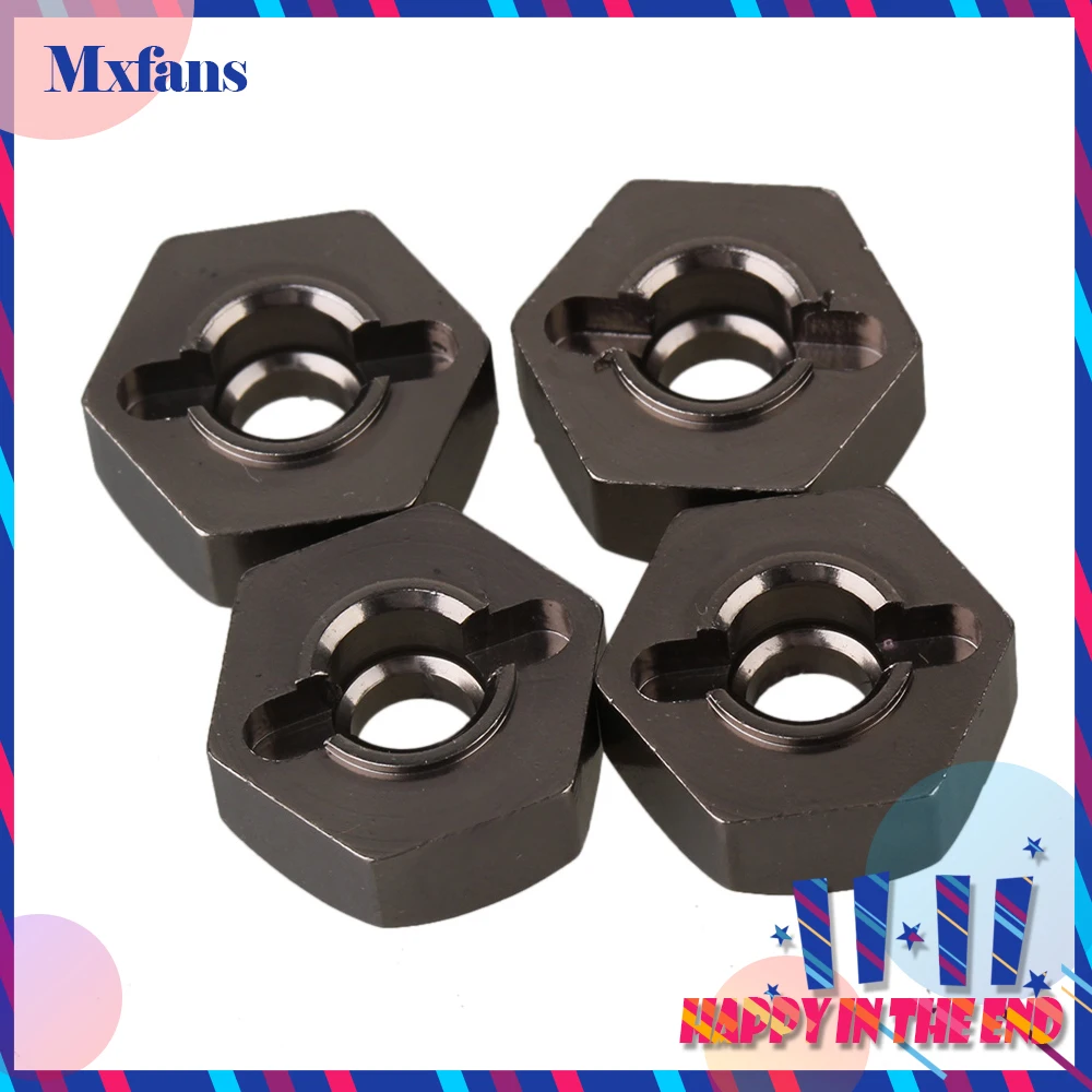 Mxfans 4PCS 12x5mm T10069 Alloy Upgrade Wheel Hex Mount for RC 1 10 Car Titanium Color