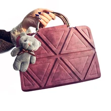 Sac À Main de femmes 2016 Trigonométrique Géométrie Patchwork Vintage Sac À Main Ours Carré Sac Femelle Messenger Sac Bolsas Femininas Sacs