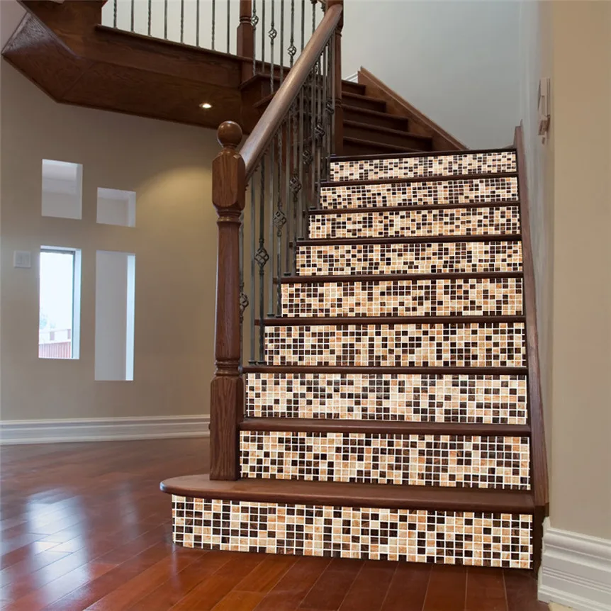 

KAKUDER Sticker Ceramic Tiles Patterns Removable Stair Steps Sticker Home Decor DIY Drop Shipping&