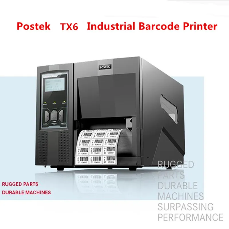 Postek TX6 طابعة باركود ، 600 ديسيبل متوحد الخواص عالية الدقة الصناعية طابعة ، الإلكترونية/مجوهرات تسمية طابعة الملابس علامة طابعة