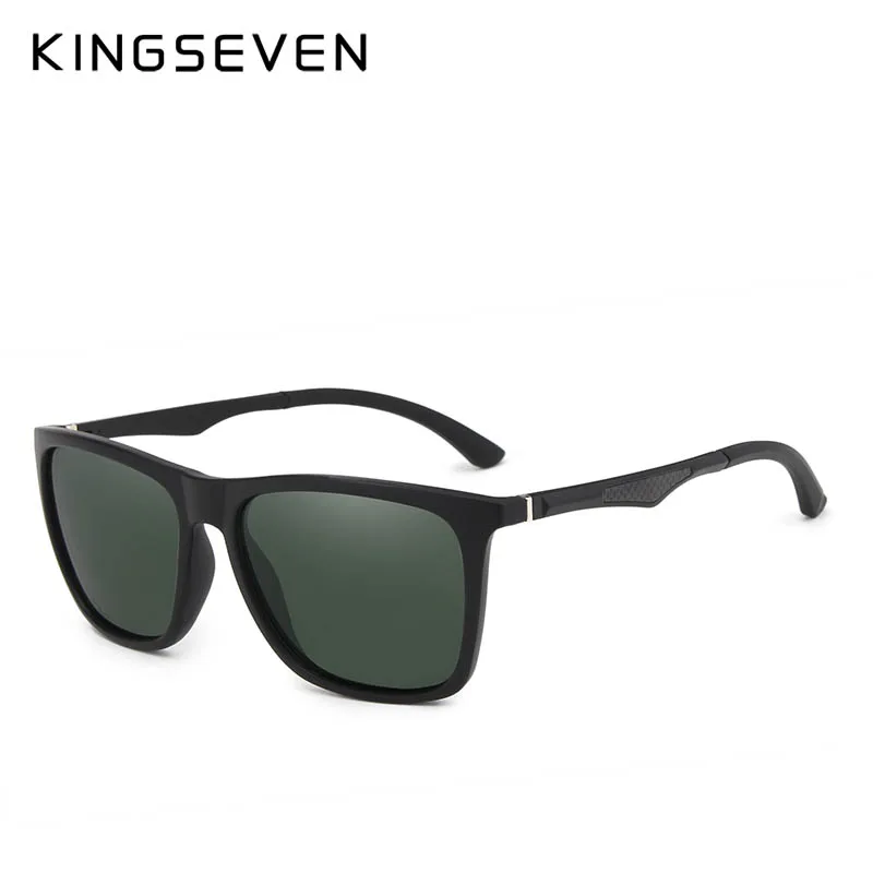 KINGSEVEN, алюминиево-магниевые мужские солнцезащитные очки, поляризованные мужские зеркальные очки с покрытием, мужские очки, аксессуары для мужчин 7536 - Цвет линз: C02 MATTE GREEN