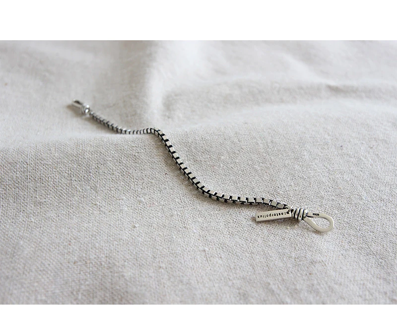 BESTLYBUY натуральная серебро 925 пробы 3 мм 17,5 см браслет с прямоуголными звеньями Для женщин Мода чистого серебра браслет из серебра, ювелирные украшения