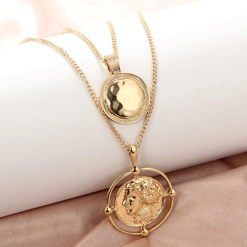 Tocona, богемное геометрическое ожерелье с подвеской из человеческого профиля, многослойное колье из золотого сплава, ожерелье, Воротник для женщин, ювелирные изделия 6667