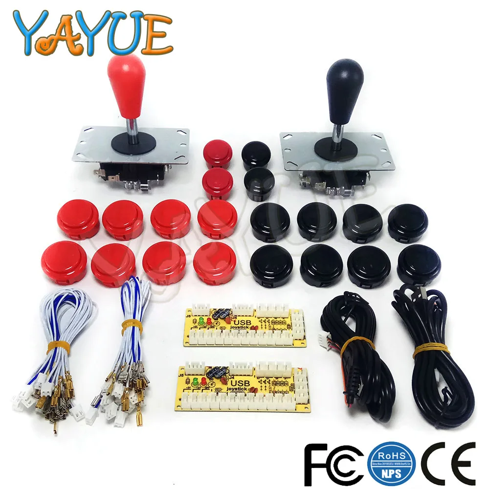 

Zero Delay USB Encoder to Pc Arcade Joystick Push Buttons DIY Kit With 2pin Cables 8 Way 5pin Joystick for Mame Jamma Machine